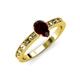3 - Niah Classic 7x5 mm Pear Shape Red Garnet Solitaire Engagement Ring 