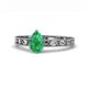 1 - Niah Classic 7x5 mm Pear Shape Emerald Solitaire Engagement Ring 