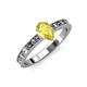 3 - Niah Classic 7x5 mm Pear Shape Yellow Sapphire Solitaire Engagement Ring 