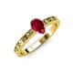 3 - Niah Classic 7x5 mm Pear Shape Ruby Solitaire Engagement Ring 