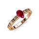 3 - Niah Classic 7x5 mm Pear Shape Ruby Solitaire Engagement Ring 