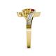 5 - Eleni Ruby and Citrine with Side Diamonds Bypass Ring 