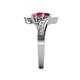 5 - Eleni Ruby and Rhodolite Garnet with Side Diamonds Bypass Ring 
