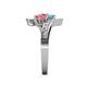5 - Eleni Blue Topaz and Pink Tourmaline with Side Diamonds Bypass Ring 