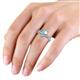6 - Eleni Blue Topaz and White Sapphire with Side Diamonds Bypass Ring 