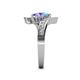 5 - Eleni Blue Topaz and Tanzanite with Side Diamonds Bypass Ring 