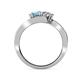4 - Eleni Blue Topaz and Diamond with Side Diamonds Bypass Ring 