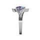 5 - Eleni Blue Topaz and Iolite with Side Diamonds Bypass Ring 