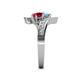 5 - Eleni Blue Topaz and Ruby with Side Diamonds Bypass Ring 