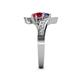 5 - Eleni Iolite and Ruby with Side Diamonds Bypass Ring 