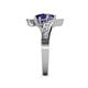 5 - Eleni Iolite and Blue Sapphire with Side Diamonds Bypass Ring 