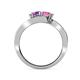 4 - Eleni Blue Sapphire and Pink Tourmaline with Side Diamonds Bypass Ring 