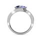 4 - Eleni Blue Sapphire and Tanzanite with Side Diamonds Bypass Ring 