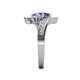 5 - Eleni Blue Sapphire and Tanzanite with Side Diamonds Bypass Ring 