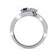 4 - Eleni Blue Sapphire and Diamond with Side Diamonds Bypass Ring 
