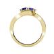 4 - Eleni Blue Sapphire and Iolite with Side Diamonds Bypass Ring 