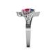 5 - Eleni Blue Sapphire and Rhodolite Garnet with Side Diamonds Bypass Ring 