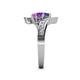 5 - Eleni Blue Sapphire and Amethyst with Side Diamonds Bypass Ring 