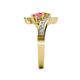 5 - Eleni Citrine and Pink Tourmaline with Side Diamonds Bypass Ring 