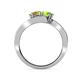 4 - Eleni Citrine and Peridot with Side Diamonds Bypass Ring 