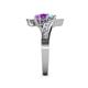5 - Eleni Aquamarine and Amethyst with Side Diamonds Bypass Ring 