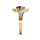 5 - Eleni Pink Tourmaline and Blue Sapphire with Side Diamonds Bypass Ring 