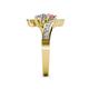 5 - Eleni Pink Tourmaline and Diamond with Side Diamonds Bypass Ring 