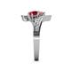 5 - Eleni Pink Tourmaline and Ruby with Side Diamonds Bypass Ring 
