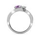 4 - Eleni Amethyst and White Sapphire with Side Diamonds Bypass Ring 