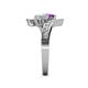 5 - Eleni Amethyst and White Sapphire with Side Diamonds Bypass Ring 