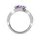 4 - Eleni Amethyst and Tanzanite with Side Diamonds Bypass Ring 