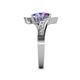 5 - Eleni Amethyst and Tanzanite with Side Diamonds Bypass Ring 