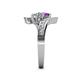 5 - Eleni Amethyst and Diamond with Side Diamonds Bypass Ring 