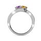 4 - Eleni Amethyst and Citrine with Side Diamonds Bypass Ring 