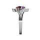 5 - Eleni Amethyst and Red Garnet with Side Diamonds Bypass Ring 