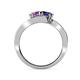 4 - Eleni Amethyst and Blue Sapphire with Side Diamonds Bypass Ring 