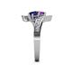 5 - Eleni Amethyst and Blue Sapphire with Side Diamonds Bypass Ring 