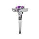 5 - Eleni Amethyst with Side Diamonds Bypass Ring 