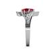 5 - Eleni Rhodolite Garnet and Ruby with Side Diamonds Bypass Ring 