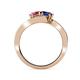 4 - Eleni Rhodolite Garnet and Blue Sapphire with Side Diamonds Bypass Ring 
