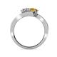 4 - Eleni Diamond and Citrine with Side Diamonds Bypass Ring 