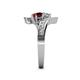 5 - Eleni Diamond and Red Garnet with Side Diamonds Bypass Ring 