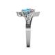 5 - Eleni Diamond and Blue Topaz with Side Diamonds Bypass Ring 