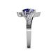 5 - Eleni Tanzanite and Blue Sapphire with Side Diamonds Bypass Ring 