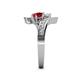 5 - Eleni White Sapphire and Ruby with Side Diamonds Bypass Ring 