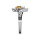 5 - Eleni White Sapphire and Citrine with Side Diamonds Bypass Ring 