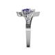 5 - Eleni White Sapphire and Iolite with Side Diamonds Bypass Ring 