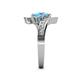 5 - Eleni Blue Topaz with Side Diamonds Bypass Ring 