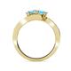 4 - Eleni Blue Topaz with Side Diamonds Bypass Ring 