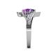 5 - Eleni Iolite and Amethyst with Side Diamonds Bypass Ring 